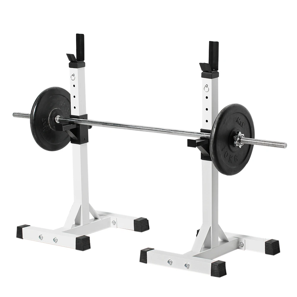 

Slimming Product Pair of Adjustable Standard Solid Steel Squat Stands Detachable Barbell Stands for Fitness Exercise Squat Rack