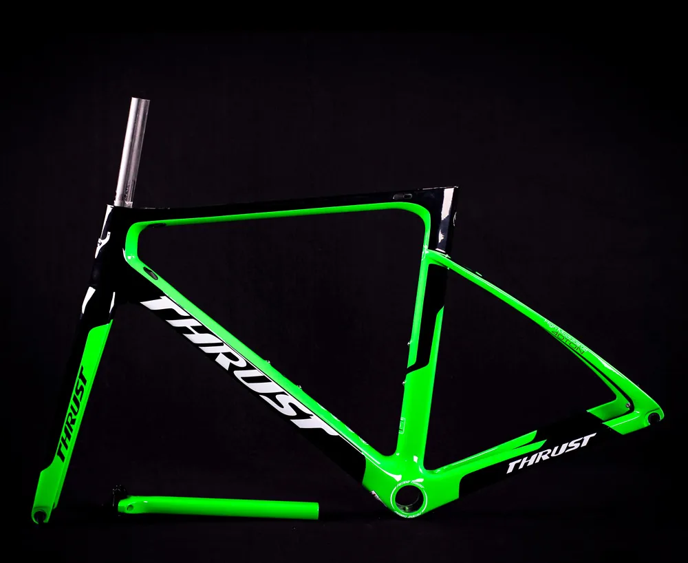 OEM ODM Супер светильник гоночный дорожный велосипед 465/480/500/520/560 мм T700 карбоновая рама V тормоза/дисковые тормоза тяги велосипед - Цвет: green