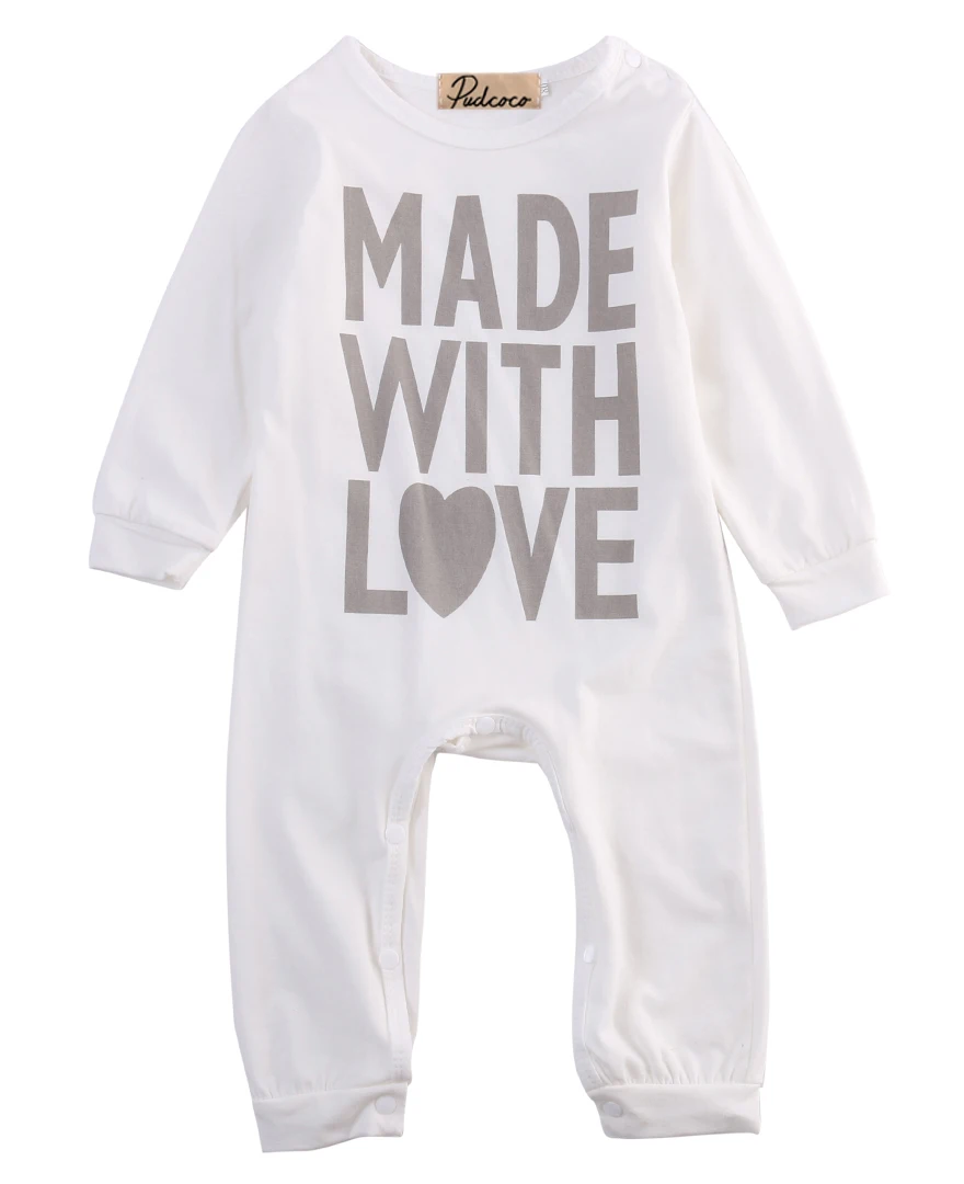 Infant Kids Boys Girl White Cute Playsuit Baby Boys Clothes Autumn 2017 Cotton Newborn Kid Baby Girls Boy Romper Long Sleeve cute black jumpsuits outfits clothing baby kid boy girl wings newborn toddler child infant kids boys girls clothes romper 0 18m