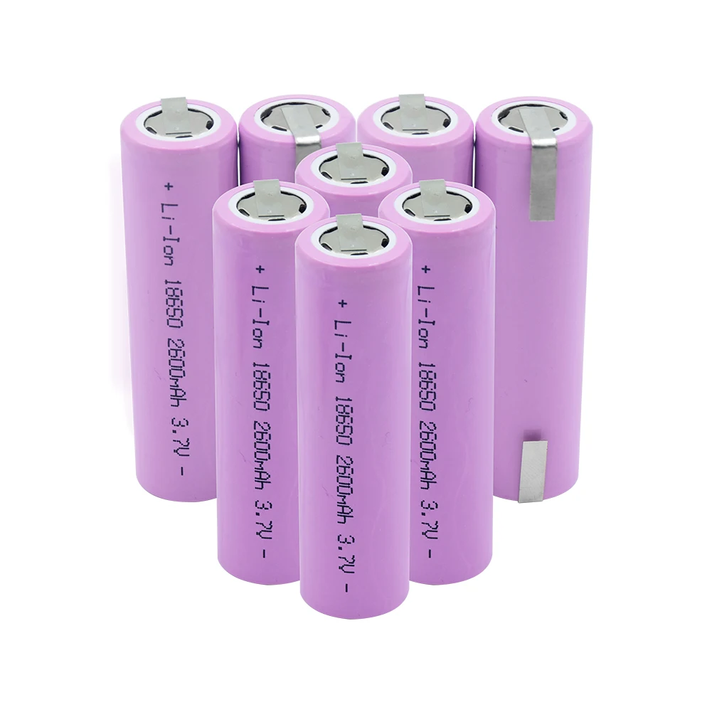 

6/8/10 Pcs New 18650 2600mAh Lithium Battery Cell For Laptop Remote Control Torch 3.7V 18650 Li-ion Battery Cell With 2 Tabs