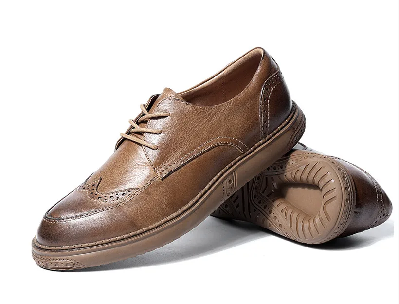 Мужские новые модные кожаные модельные туфли в английском стиле мужские туфли с перфорацией типа «броги» мужские деловые повседневные