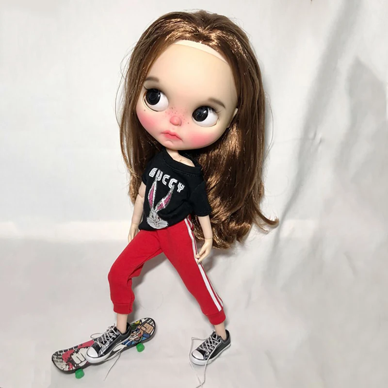 1 комплект крутой 1/6 Blyth Кукла Одежда Повседневная футболка + брюки для Azone 30 см
