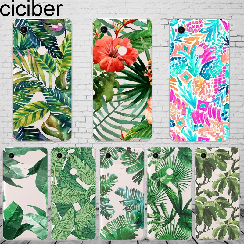 

ciciber Plant Green Leaf Phone Case For Google Pixel 3 2 XL Clear Soft Silicone TPU Cover for Pixel 3XL 2XL Funda Capa Coque