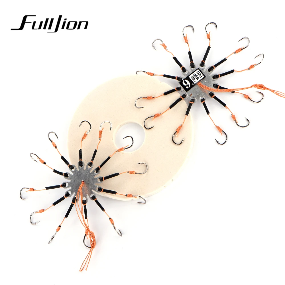

Fulljion Fishhooks for Fishing Flap Explosion String Hook Prevent Winding Lines Pesca with Hose 8 12 Carbon Steel Hooks 2 Sets