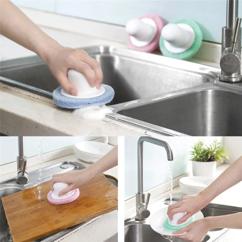 

2019 new Multifunction Dish Bowl Cleaning Brush Silicone Scouring Pad silicone dish sponge Kitchen Pot Cleaner Washing Tool jj20