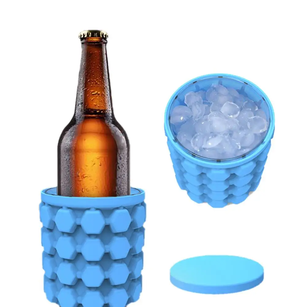 Silicone Ice Bucket Red Wine Champagne Ice Container Blue Cooler For Bar Party