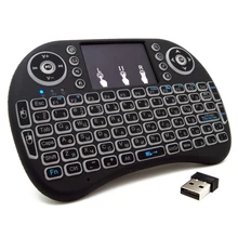 Mini 3 Color de Retroiluminación Del Teclado Inalámbrico I8 Air Mouse Con El Touchpad Del Ratón Combo Recargable Batería para Android Smart TV PC/Mac