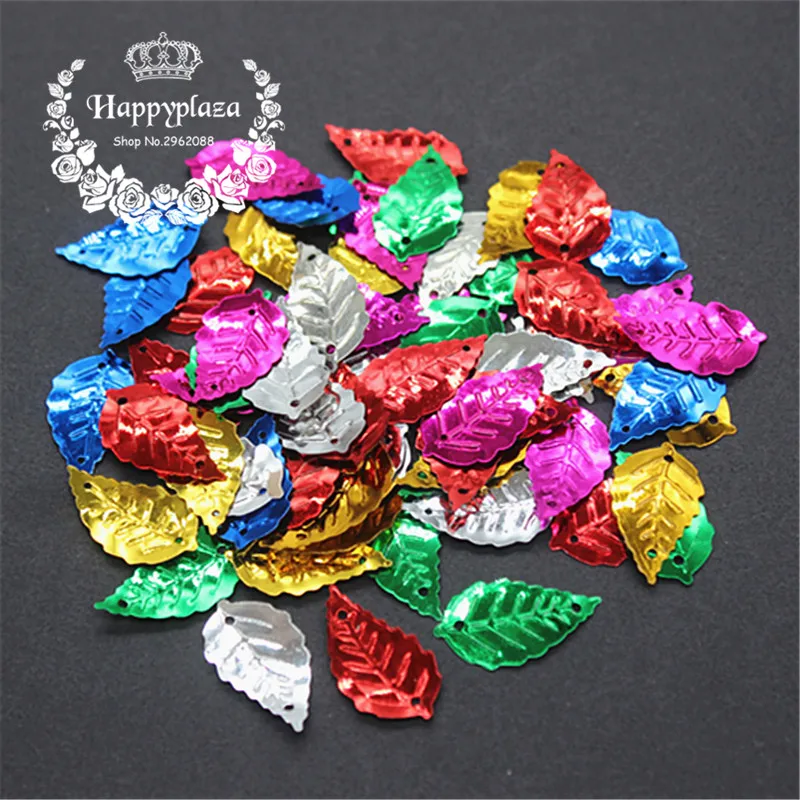 

30g/pack 14*24mm Mix Colors Leaf Shape PVC Loose Sequins Paillettes Crafts Sewing,Women/Kids Garment DIY Accessories