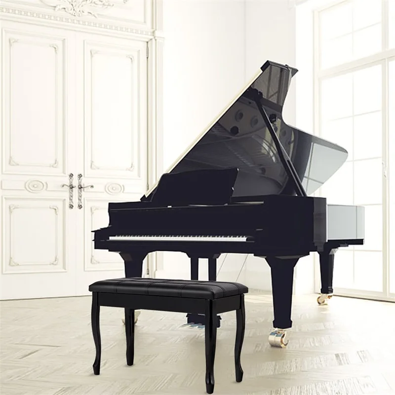Solid Wood PU Leather Piano Bench with Storage Elegant Appearance and Light Weight Solid Durable Wood Construction HW60305 Solid Wood PU Leather Piano Bench with Storage Elegant Appearance and Light Weight Solid Durable Wood Construction HW60305