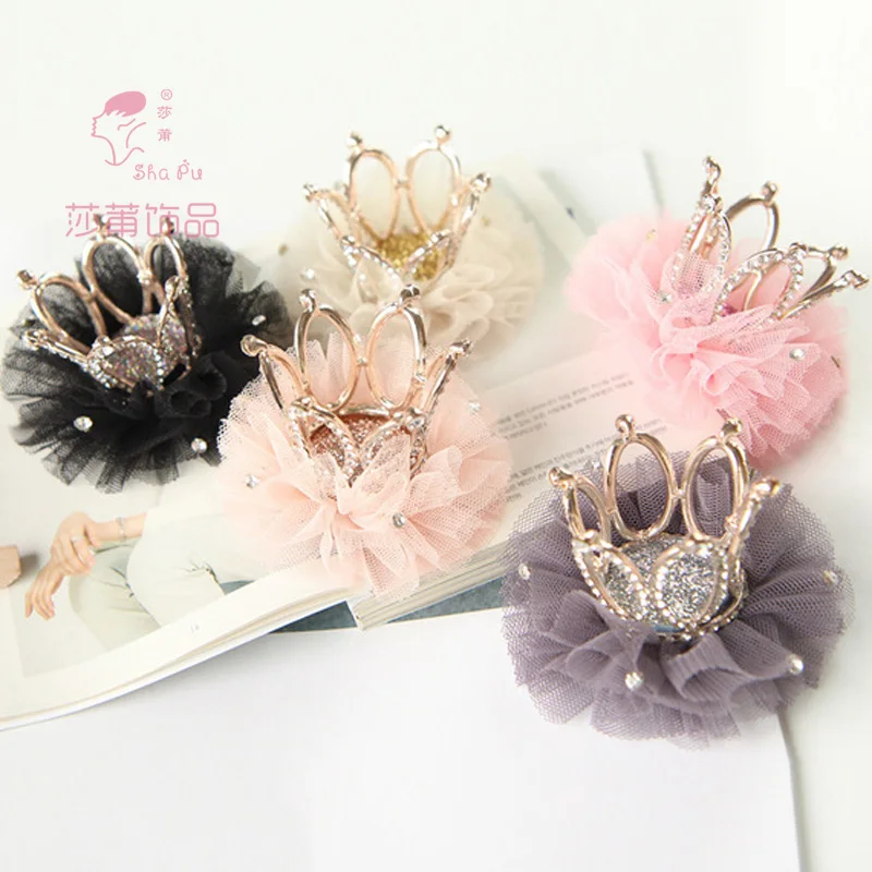 

Shapu Children's crown princess flower bud silk fashion hair clips for girls baby hair accessories kids headwear hairpin