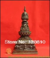 

Tibetan Bronze Stupa dagoba Buddha Statue 7.5"H A