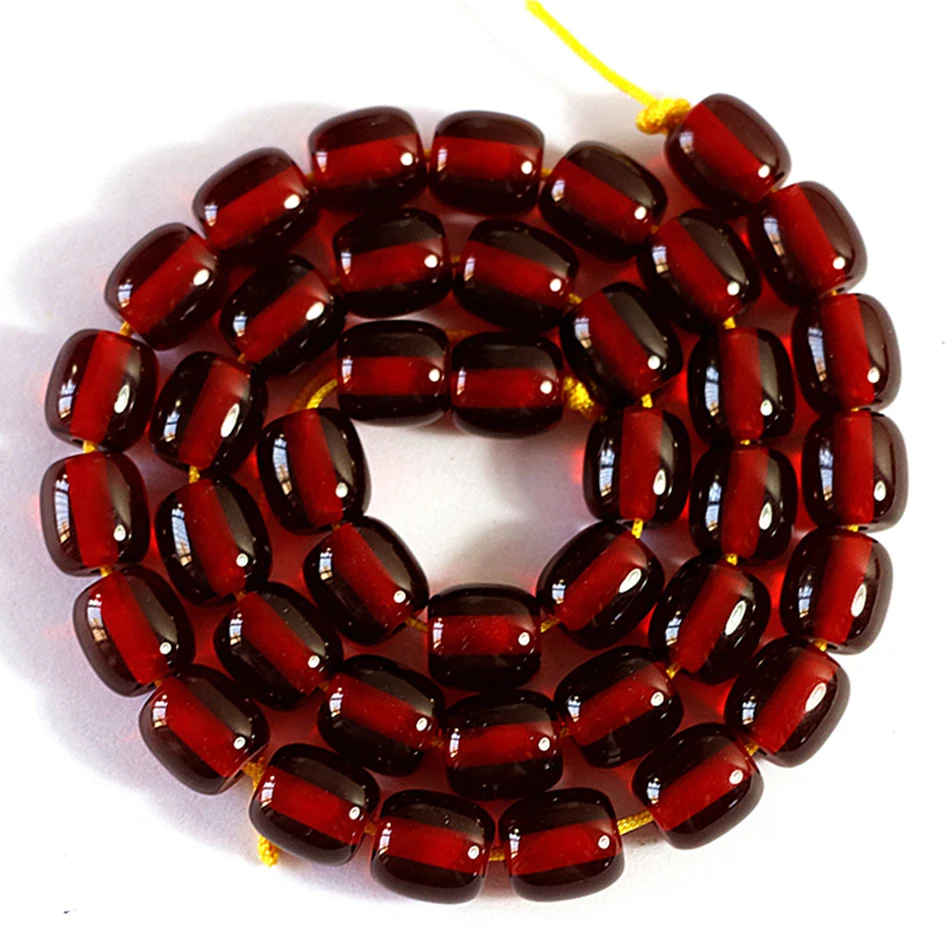 

Dark red resin beeswax hot sale 8X9mm 9X11mm 10X13mm hot sale spacer accessories loose beads wholesale price jewelry 15 inch B71