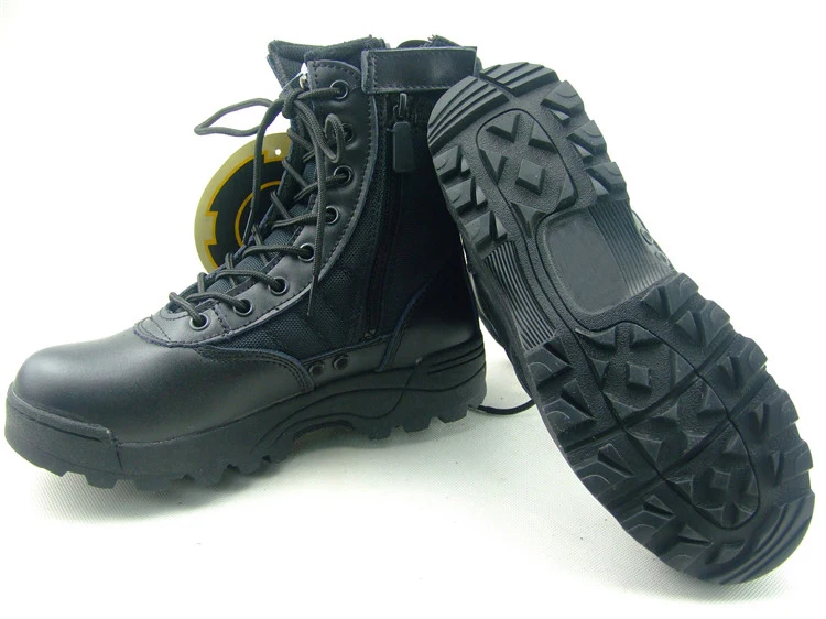 New Men's Outdoor Army Hiking Boots Combat Desert Leather Airsoft Black ...