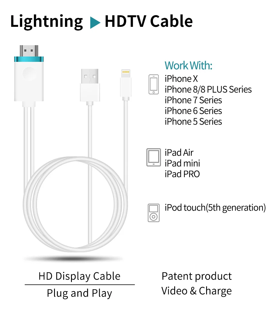 PULIERDE LD8 зеркального отображения кабель ТВ палкого ключа быстро 1080 P Full-HD HDMI USB работает для IOS смарт-телефон PK M2 ТВ палка G2 ТВ палка