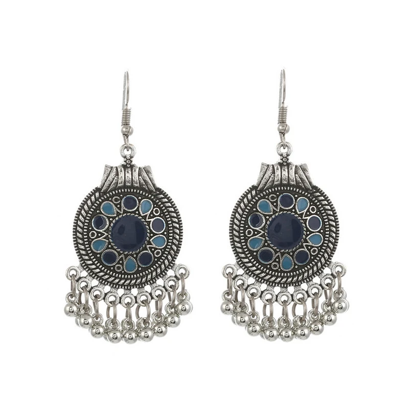 Trendy Ethnic Boho Vintage Drop Dangle Beads Tassel Earrings For Women Bohemian Enamel Jewelry Accessories Fashion Long | Украшения и