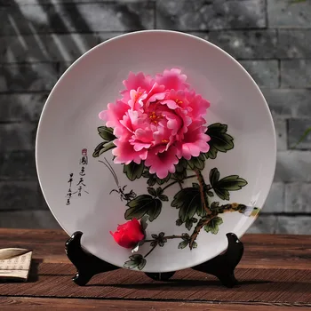 

Chinese ceramic decoration wedding gifts crafts Luoyang peony porcelain living room TV cabinet creative ornaments
