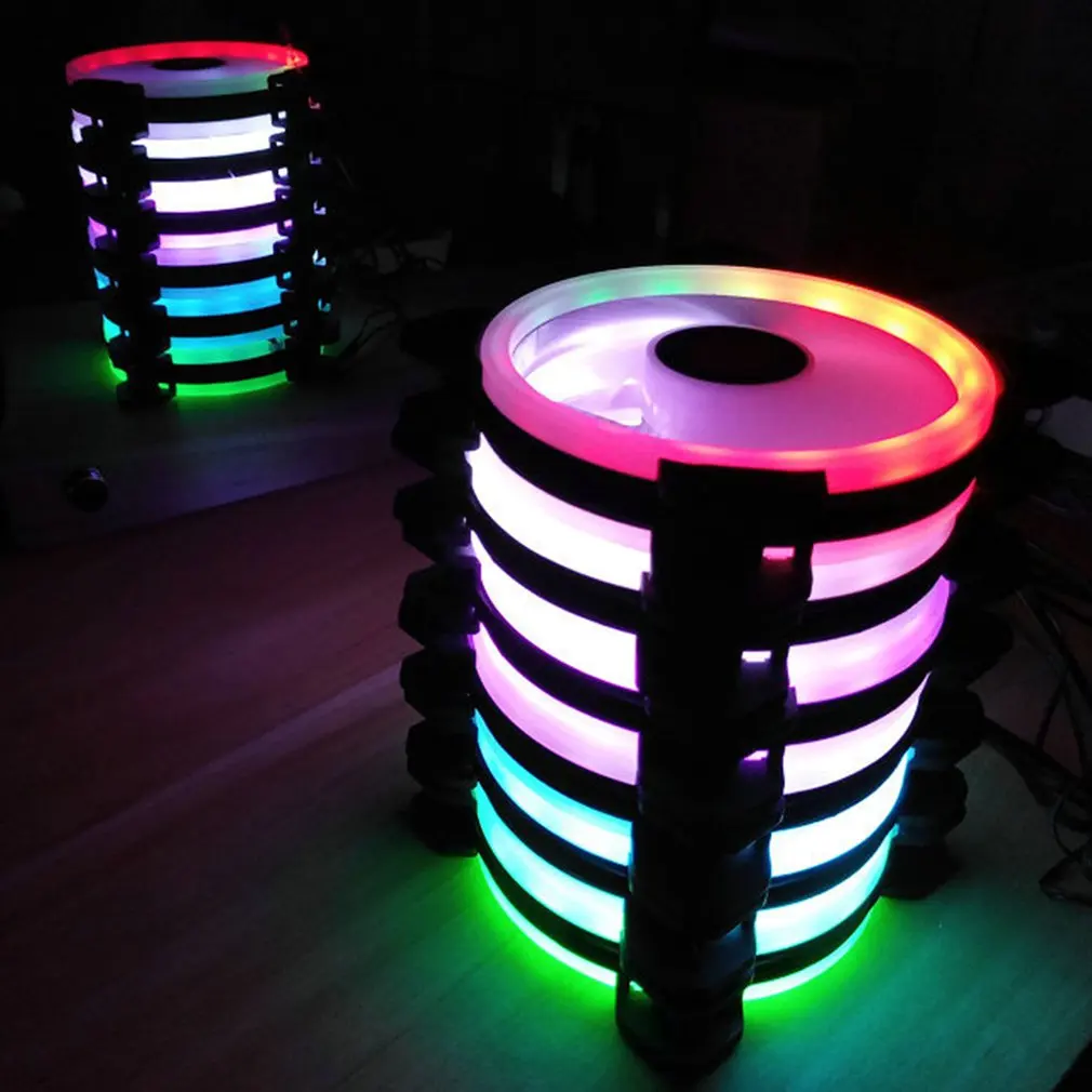 3-Pack светодиодный вентилятор охлаждения RGB 120mm 12V w/пульт дистанционного управления для компьютера чехол PC cpu