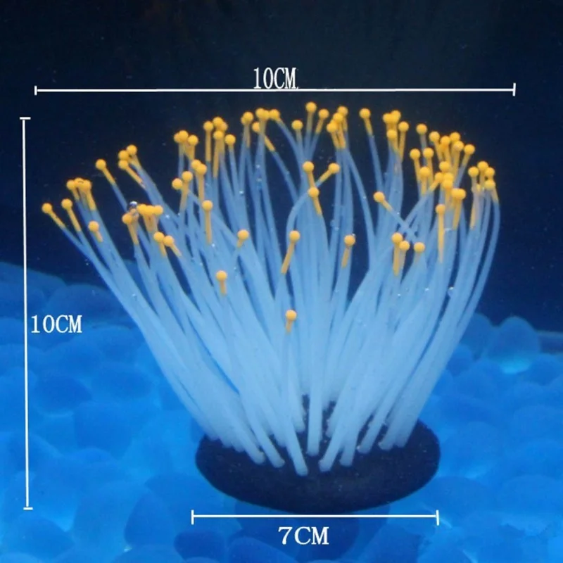 Высокая моделирования световой морской анемон Fish Tank аквариум завод оборудование для украшения Искусственный Аквариум завод рыболовные принадлежности