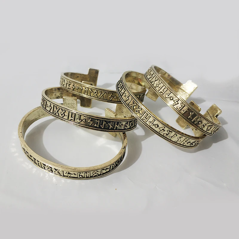 

Men's Handmade Nordic Rune Bangle Viking Fashion Jewelry Viking Bracelet Wristband Line Cuff Bracelet Amulet z0287