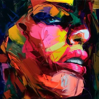 

Handmade painting by knife girl portrait on oil canvas for home decoration and wallpaper