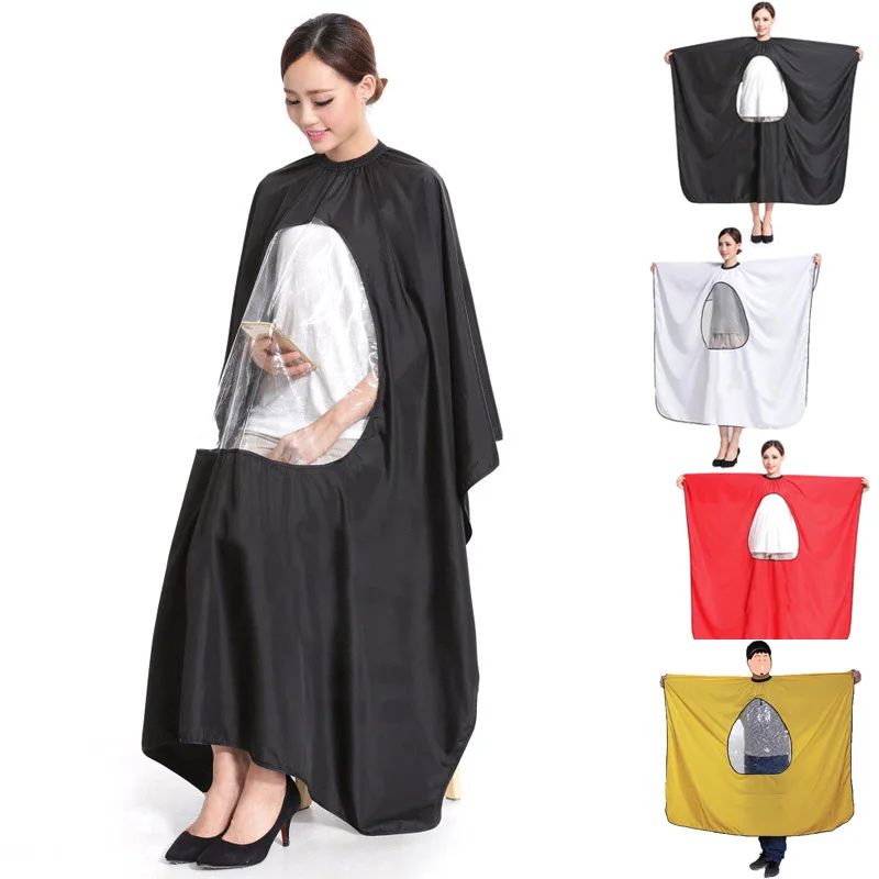 

Adult Salon Hair Cut Hairdressing Barbers Hairstylist Cape Gown Waterproof Barber Cover Cloth Transparent Covers YF2017