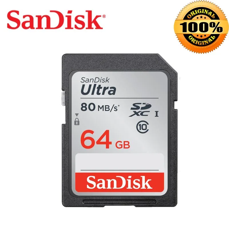 SanDisk Ultra SD карта 32GB16GB sd карта памяти 64GB 128GB C10 80 МБ/с. SDHC/SDXC UHS-I для камеры cartao sd carte memoire - Capacity: SDK-SD80M-64GB