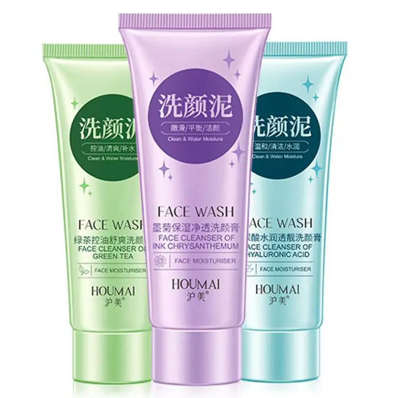 

Chrysanthemum /Green Tea/ Hyaluronic Acid Facial Cleanser Nourishing Cleanser Foam Moisturizing Face Wash Anti-Spots Marks 60G