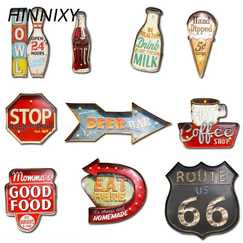 

Hinnixy Retro Amercian Style Night Light Wall Hanging Lamp For Bar Restaurant Cafe Disco Indoor Decor Iron Art Light Fixtures