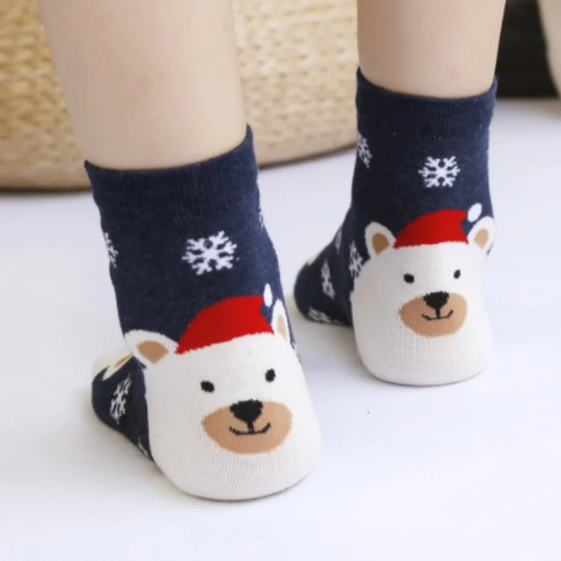 Christmas Socks for Women Girls Thicken Cotton Socks Winter Warm Cartoon Animals Pattern Sock Lovely Comfortable Ladies Socks