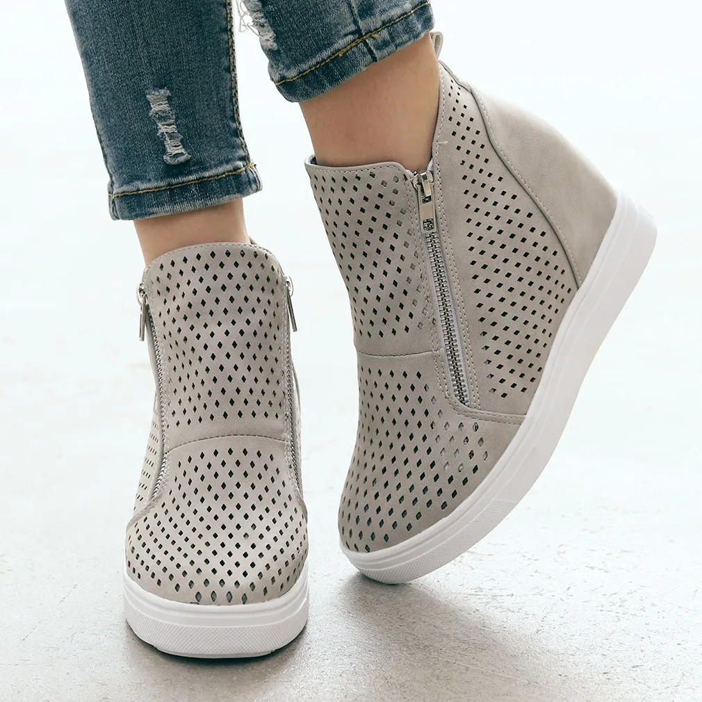 

YOUYEDIAN ankle boots for women high heel gray womens platform boots heels shoes woman 2019 botas largas mujer invierno#702g35