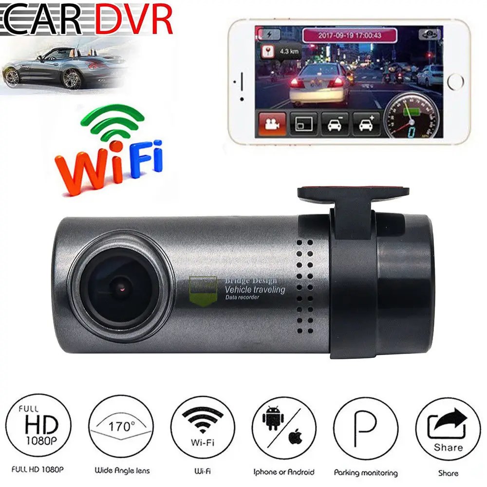 Car DVR Cam 1080P/ 720P/ VGA Night Vision Dash Cam Wifi Car Camera Auto Recorder G-sensor Function English Voice Control