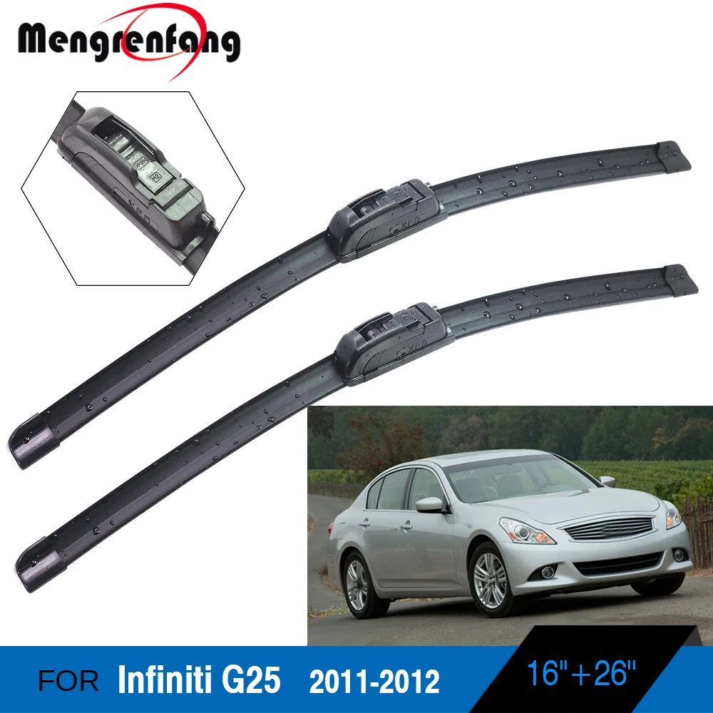 

Car Soft Rubber Wiper Blades Frameless Front Windscreen Wiper 2 Pieces For Infiniti G25 2011 2012