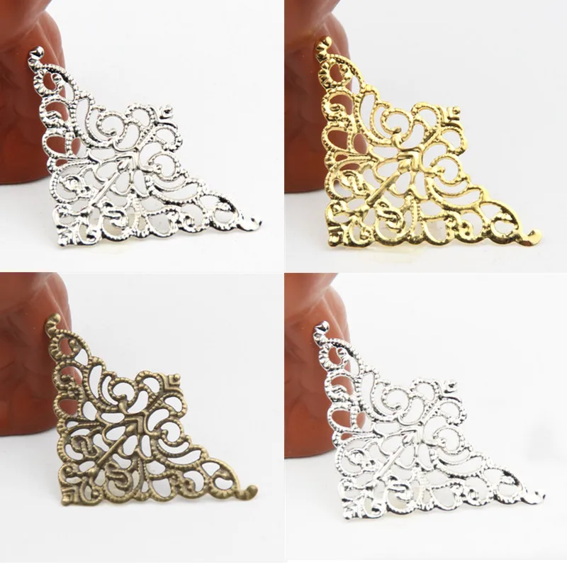 40 шт. аксессуары для подвесок 50x32 мм|flower connector|filigree wrapsmetal connector |