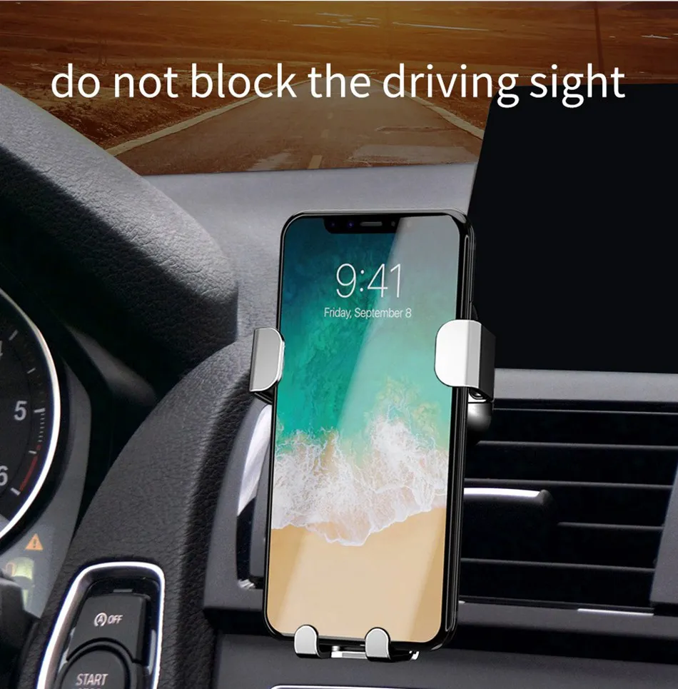 LINGCHEN Автомобильный держатель для телефона iPhone X 8 7 9 Gravity Air Vent, держатель для телефона в автомобиле, держатель для мобильного телефона, подставка для samsung S9