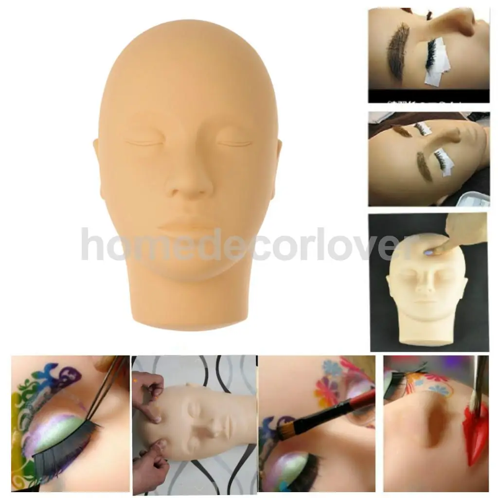 

Closed Eyes Mannequin Training Head for Eyelashes Extension Practice / Makeup Face Painting / Face Acupuncture Massage