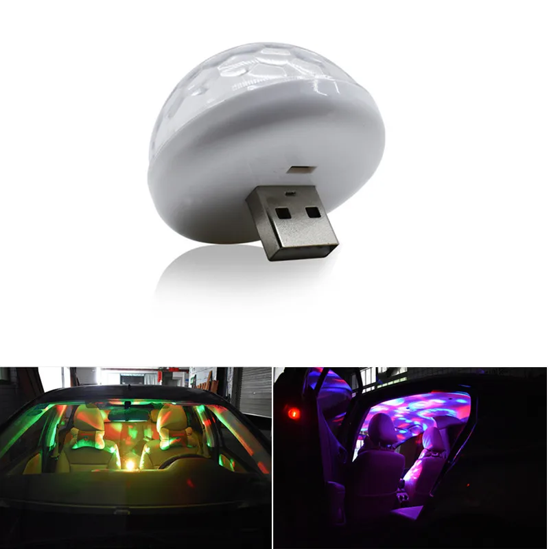 Luz Led USB de ambiente para coche, 5V, RGB, Mini luces románticas de 3W para vacaciones, lámpara de sonido para música de DJ, teléfono, superficie, disfruta del fútbol|Lámpara decorativa| - AliExpress