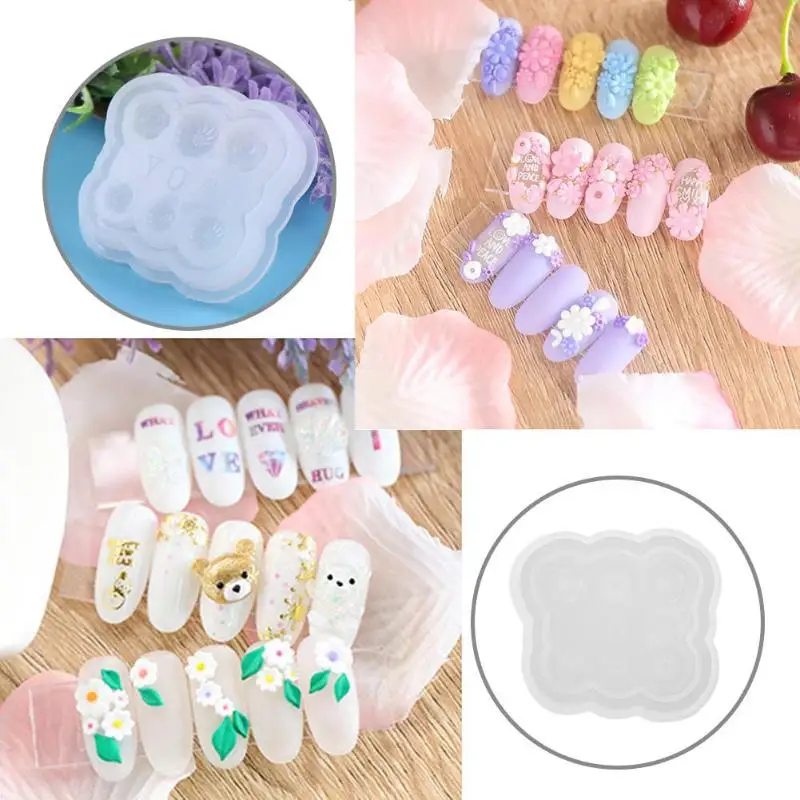 

1PC 3D Acrylic Mold for Nail Art Decorations DIY Design Nail Template Pattern Manicure Nail Carving Mold Silicon Gel for Sticker