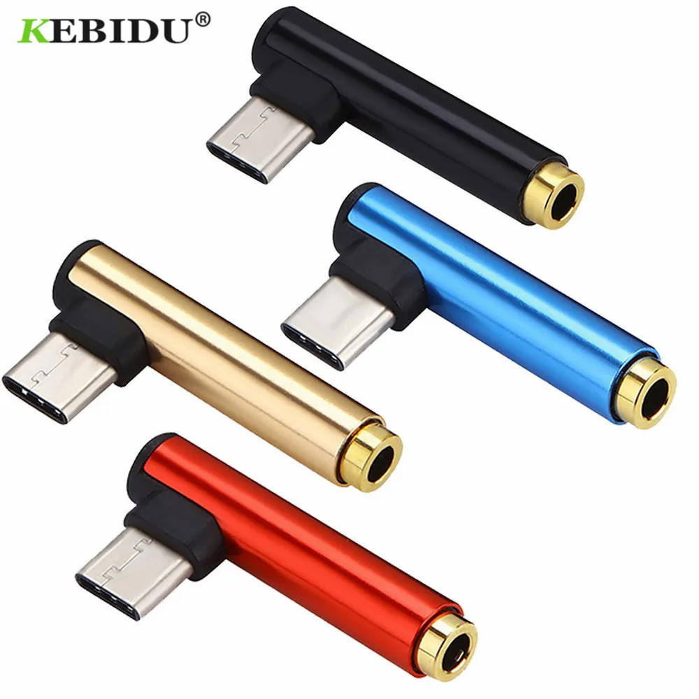 

KEBIDU 2 In 1 Type-C To 3.5mm Jack Headphone Converter Usb Type C Adapter Charger Audio Cable for Samsung Xiaomi HTC Huawei Sony