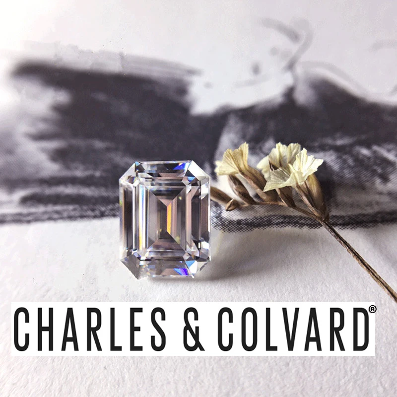 Сертифицированный Charles Colvard Forever One камень муассант 3CT Emerald Cut VVS D E F бесцветный