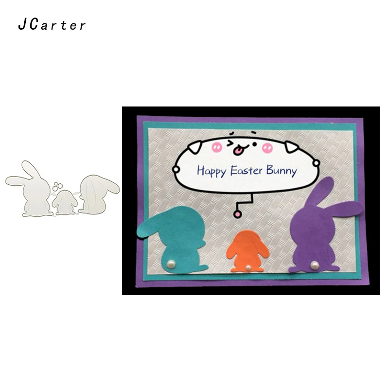

JC 2019 New Arrival Easter Rabbits Metal Cutting Dies for Scrapbooking DIY Embossing Folder Cards Handmade Album Stencil Crafts