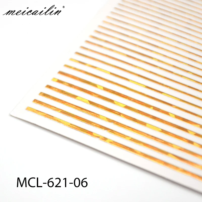 1pc Silver Gold White 3D Nail Sticker Metal Stripe Line Nail Stickers Adhesive Strip Tape Nail Art Stickers Decals Decorations