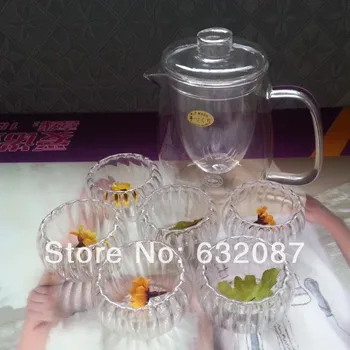 

Free Shipping 800ml Simple Style Glass Teapot Glass Double-wall Cup