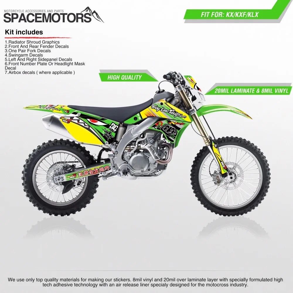 3м виниловая кожа для мотоцикла KX KLX KXF F 85cc 100cc 250cc 450cc 2004 2006 Moto cross Enduro Байк