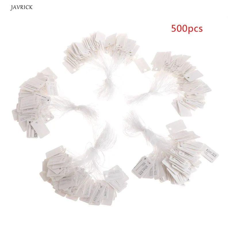500 шт ценник 925 Серебряный ювелирный шнур для этикеток висячая цепочка бирка - Цвет: Серебристый