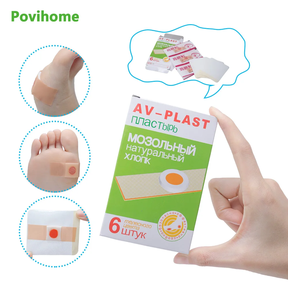 6pcs Foot Corn Remover Plaster Detox Foot Pad Patches Medical Patch