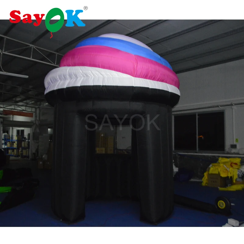  3.5mH Advertising inflatable kiosk ice cream booth inflatable ice cream stand for sale
