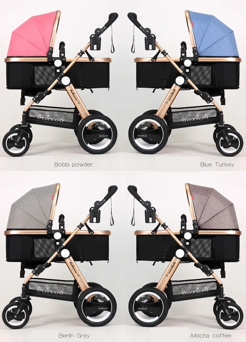 Белла детская коляска Лето двунаправленный четыре колеса амортизаторы свет складной bb тачки