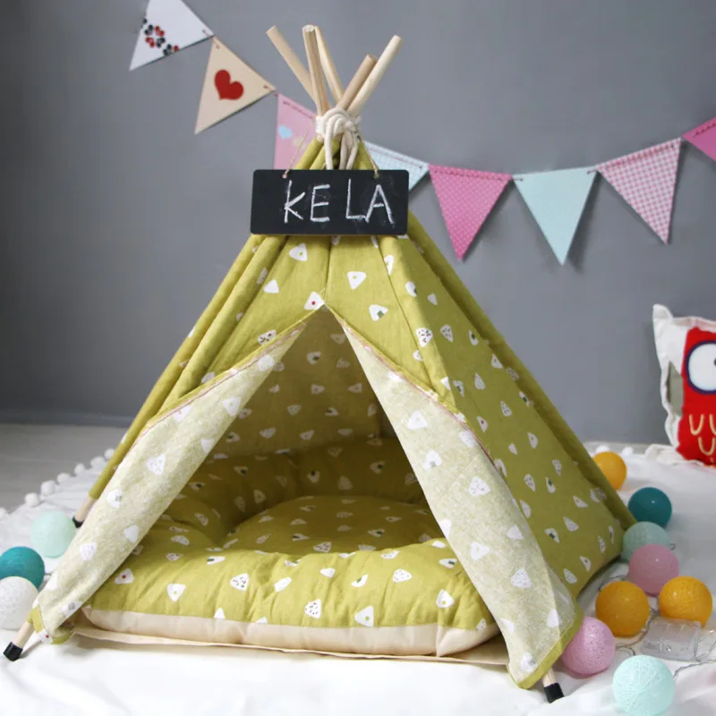 

JORMEL Pet Tent Dog Bed Cat Toy House Portable Washable Pet Teepee Stripe Pattern Fashion 2019 Contain Mat