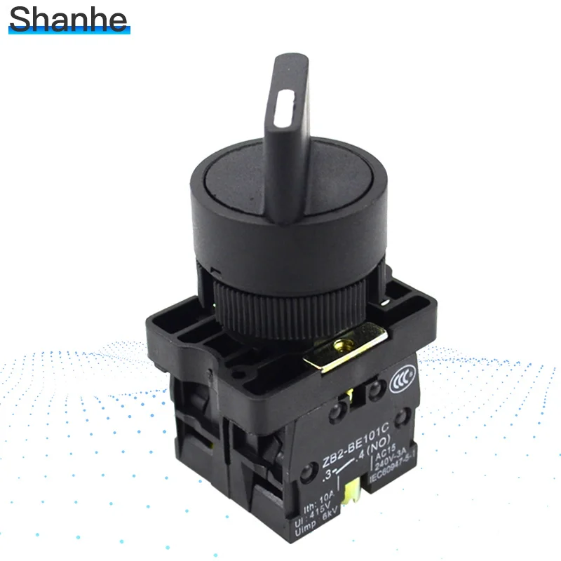 

2pcs 3 position 2NO selector pushbutton switch push button switch spring return to middle