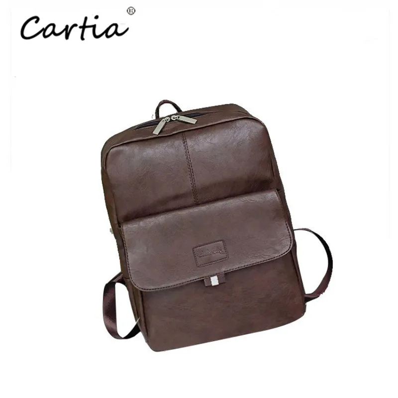Fashion PU Leather School Backpack Men Small Laptop Travel Back Pack Bookbags Luxury Backpacks Vintage sac a dos homme | Багаж и сумки